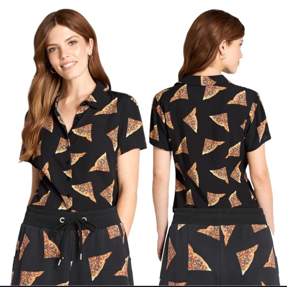 Dangerfield Fairy Bread Short Sleeve Button Novelty Shirt Black Size  8/ Medium - Picture 1 of 7